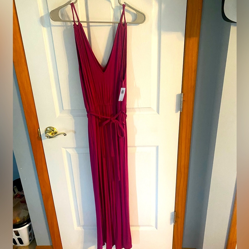 NWT dark pink Jersey knit jumpsuit